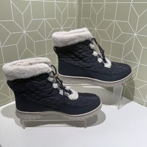 Women's Ryka Navy Blue Water‎ Repellent Snow Ankle Boots, Size 10